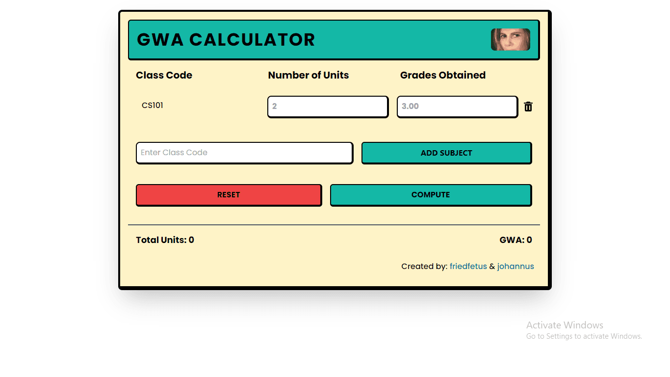 GWA Calculator